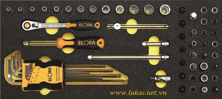 Bộ dụng cụ đa năng gồm 57 món ELORA OMS-2, đầu vuông 1/4 inch