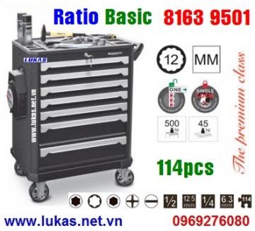 Tool assortment RATIO Basic 7 drawers, 114pcs, 8163 9501