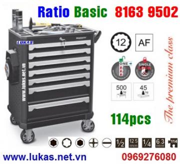 Tool assortment RATIO Basic 7 drawers, 114pcs, 8163 9502