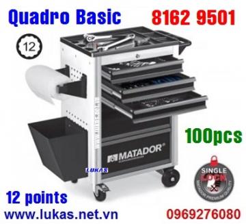 Tủ đồ nghề cao cấp 6 ngăn Quadro Basic, bao gồm 100 món - 8162 9501
