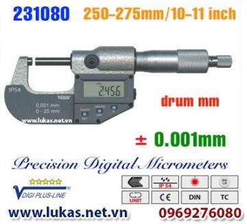 Panme điện tử đo ngoài 250-275 mm, IP54, drum mm, 231080, Vogel - Germany