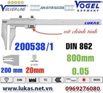 Thước cặp cơ khí 800mm ngàm kẹp 200mm - 200538/1 - Vogel