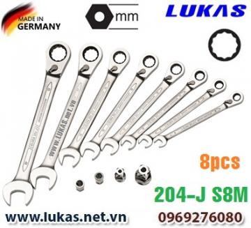 Set-Combination Spanner with ring ratchet, reversible, ELORA 204-JS8M