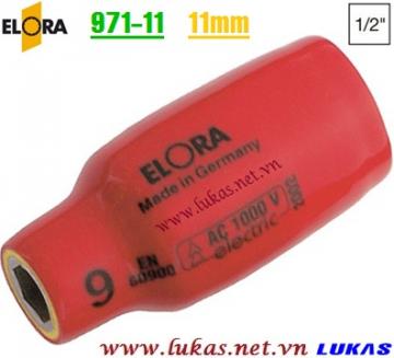 Đầu tuýp cách điện 11mm VDE 1000V, ELORA 971-11