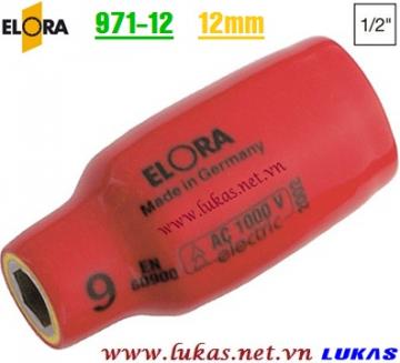 Đầu tuýp cách điện 12mm VDE 1000V, ELORA 971-12