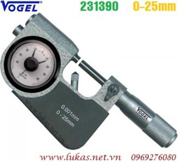 Panme đồng hồ 0-25mm Vogel 231390